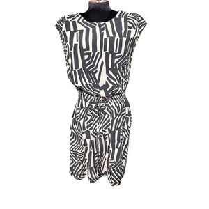 Loft Sleeveless Geometric Print Dress Size Small